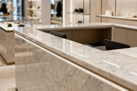 Retail store quartz display counters