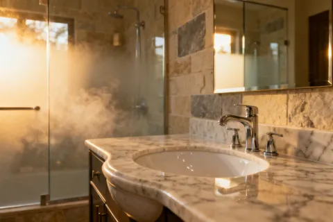 Bathroom vanity quartz surfaces