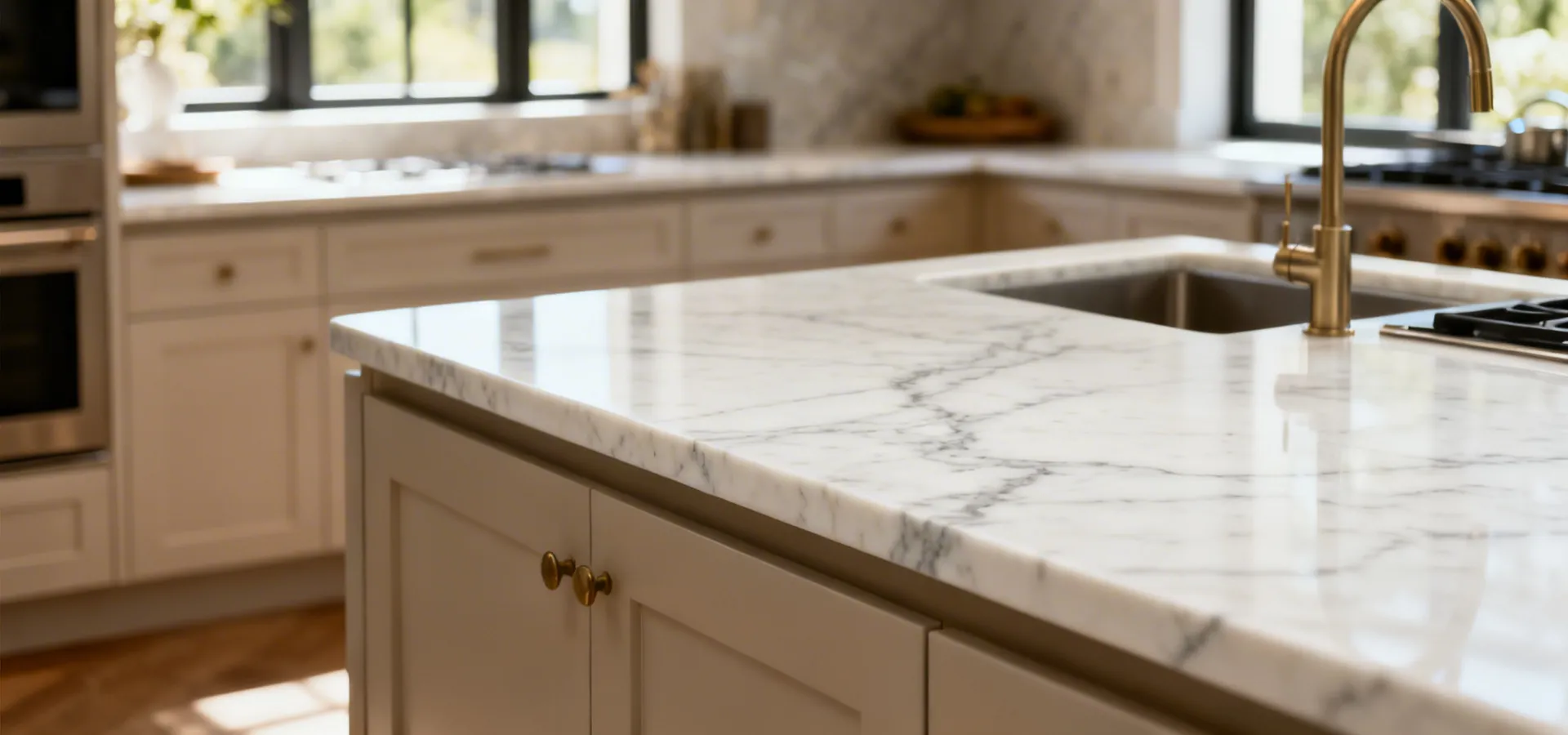 Hanstone Quartz countertop kitchen installation