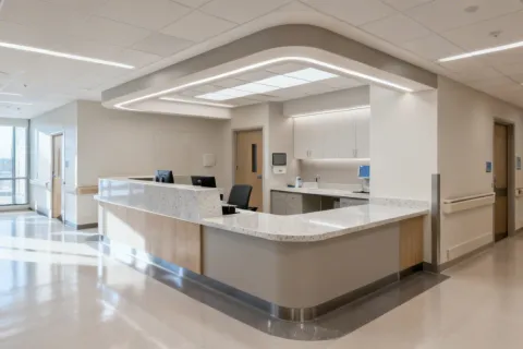 Healthcare facility quartz countertops