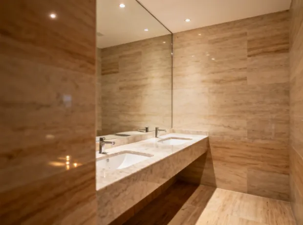 Hanstone Quartz bathroom vanity application